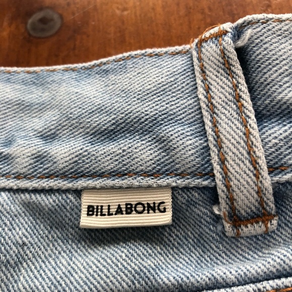 Billabong Blue Jean Shorts High-Waisted Distressed - Picture 8 of 9